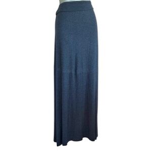 STUDIO M Women's Navy Maxi Skirt, soft stretchy denim-look fabric.  M